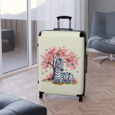 Watercolor Zebra Suitcase - A travel companion featuring a stunning watercolor zebra design for a blend of style and functionality.