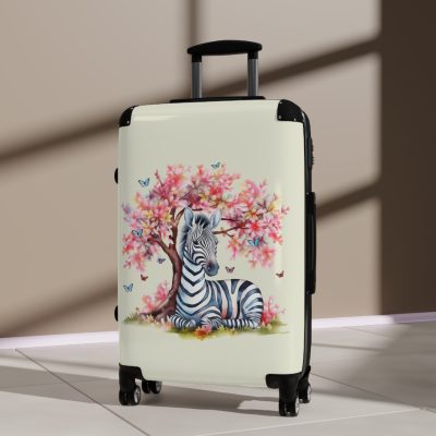 Watercolor Zebra Suitcase - A travel companion featuring a stunning watercolor zebra design for a blend of style and functionality.