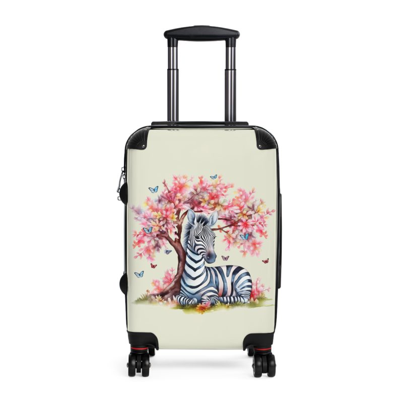 Watercolor Zebra Suitcase - A travel companion featuring a stunning watercolor zebra design for a blend of style and functionality.