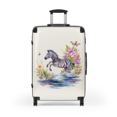 Watercolor Zebra Suitcase - A travel companion featuring a stunning watercolor zebra design for a blend of style and functionality.