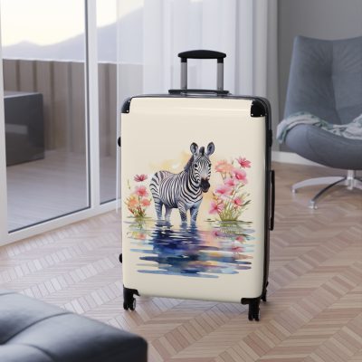 Watercolor Zebra Suitcase - A travel companion featuring a stunning watercolor zebra design for a blend of style and functionality.