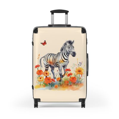 Watercolor Zebra Suitcase - A travel companion featuring a stunning watercolor zebra design for a blend of style and functionality.