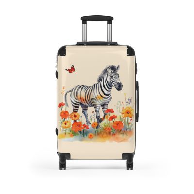 Watercolor Zebra Suitcase - A travel companion featuring a stunning watercolor zebra design for a blend of style and functionality.