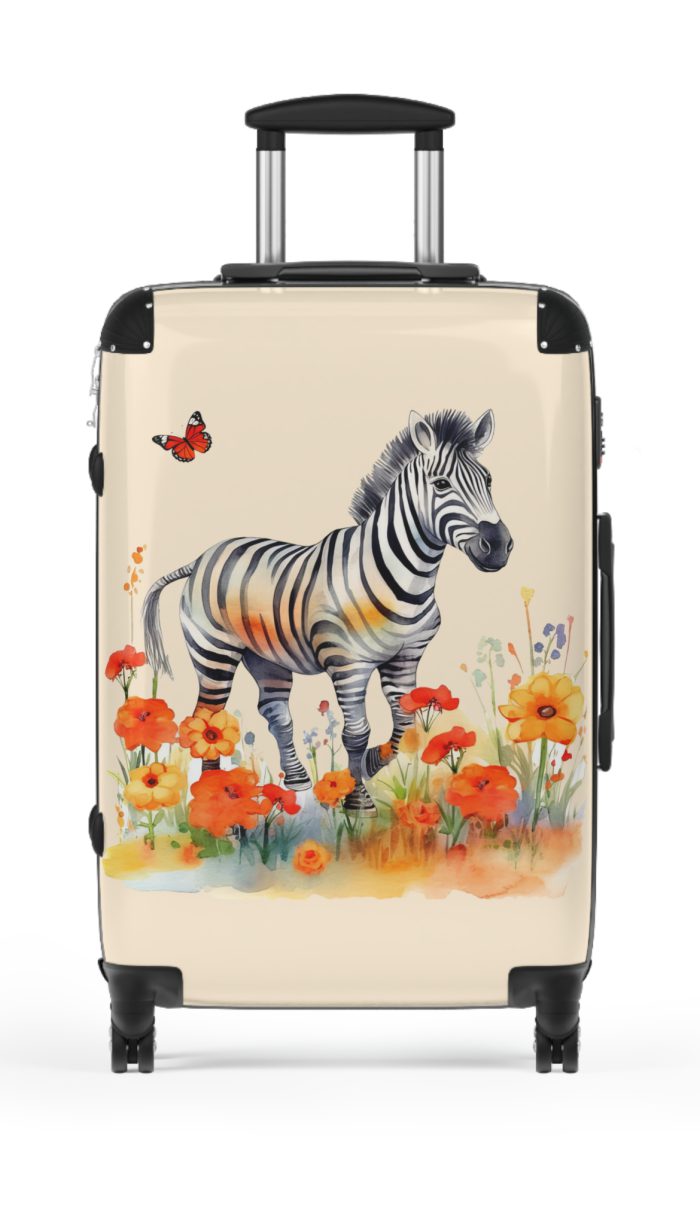 Watercolor Zebra Suitcase - A travel companion featuring a stunning watercolor zebra design for a blend of style and functionality.