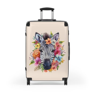 Watercolor Zebra Suitcase - A travel companion featuring a stunning watercolor zebra design for a blend of style and functionality.