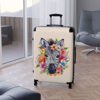 Watercolor Zebra Suitcase - A travel companion featuring a stunning watercolor zebra design for a blend of style and functionality.