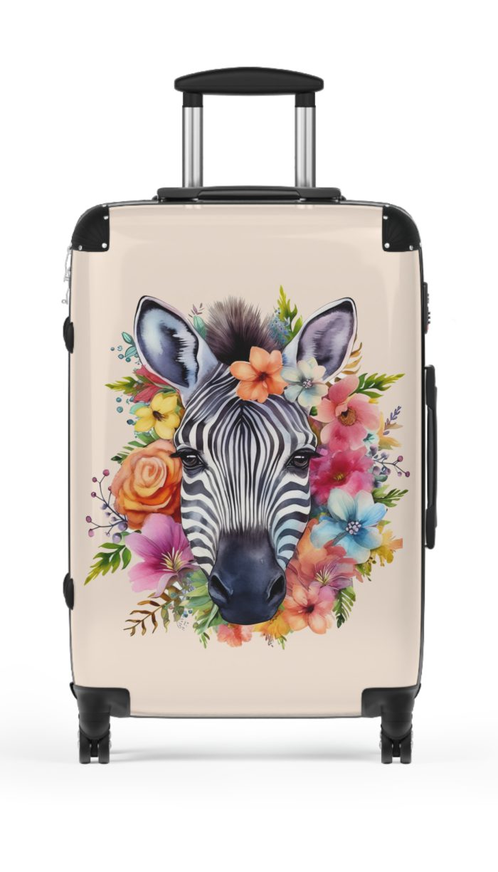 Watercolor Zebra Suitcase - A travel companion featuring a stunning watercolor zebra design for a blend of style and functionality.