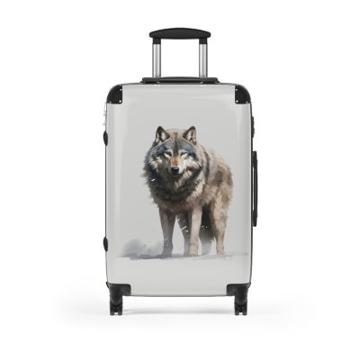 Snowy Wolf Suitcase - Stylish and sturdy luggage featuring a captivating snowy wolf design for your winter journeys.