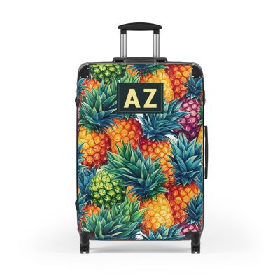 Custom Pineapple Suitcase - A vibrant and personalized travel essential with tropical pineapple design for a stylish journey.