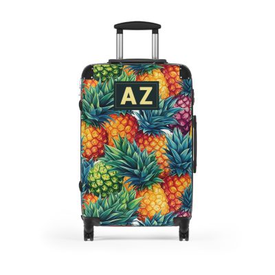 Custom Pineapple Suitcase - A vibrant and personalized travel essential with tropical pineapple design for a stylish journey.