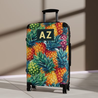 Custom Pineapple Suitcase - A vibrant and personalized travel essential with tropical pineapple design for a stylish journey.