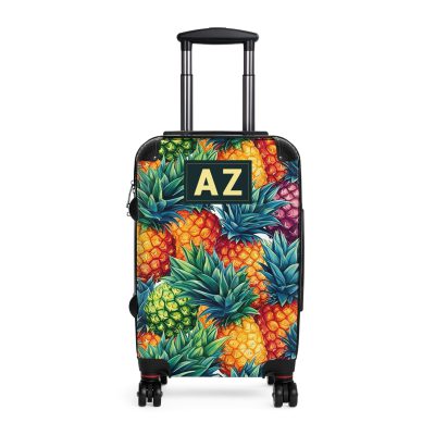 Custom Pineapple Suitcase - A vibrant and personalized travel essential with tropical pineapple design for a stylish journey.