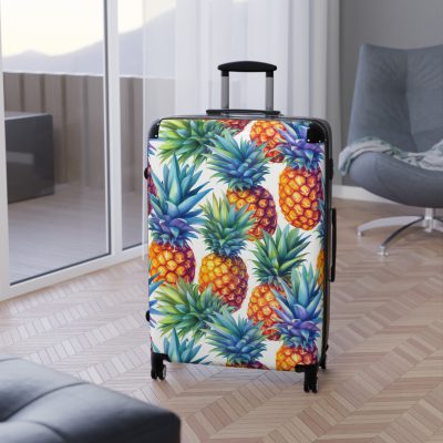 Pineapple Suitcase - A chic and durable travel companion featuring a stylish pineapple design for a touch of tropical flair.