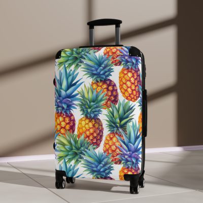 Pineapple Suitcase - A chic and durable travel companion featuring a stylish pineapple design for a touch of tropical flair.