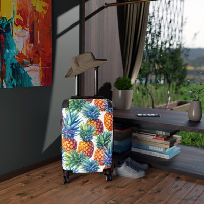 Pineapple Suitcase - A chic and durable travel companion featuring a stylish pineapple design for a touch of tropical flair.