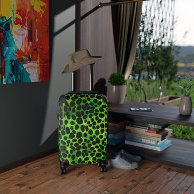 Leopard Print Suitcase - A stylish and versatile travel companion adorned with a captivating leopard print pattern for the fashion-forward explorer.