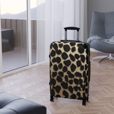 Leopard Print Suitcase - A stylish and versatile travel companion adorned with a captivating leopard print pattern for the fashion-forward explorer.