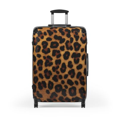 Leopard Print Suitcase - A stylish and versatile travel companion adorned with a captivating leopard print pattern for the fashion-forward explorer.