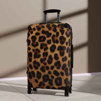 Leopard Print Suitcase - A stylish and versatile travel companion adorned with a captivating leopard print pattern for the fashion-forward explorer.