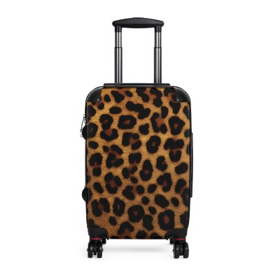 Leopard Print Suitcase - A stylish and versatile travel companion adorned with a captivating leopard print pattern for the fashion-forward explorer.