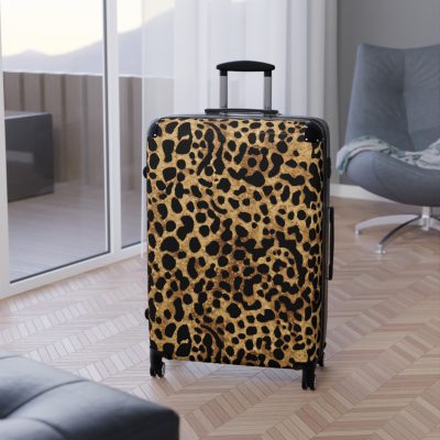 Leopard Print Suitcase - A stylish and versatile travel companion adorned with a captivating leopard print pattern for the fashion-forward explorer.