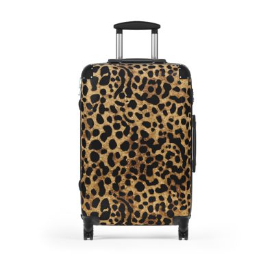 Leopard Print Suitcase - A stylish and versatile travel companion adorned with a captivating leopard print pattern for the fashion-forward explorer.