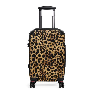 Leopard Print Suitcase - A stylish and versatile travel companion adorned with a captivating leopard print pattern for the fashion-forward explorer.