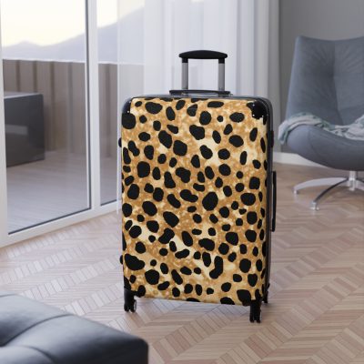 Leopard Print Suitcase - A stylish and versatile travel companion adorned with a captivating leopard print pattern for the fashion-forward explorer.