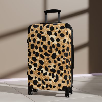 Leopard Print Suitcase - A stylish and versatile travel companion adorned with a captivating leopard print pattern for the fashion-forward explorer.