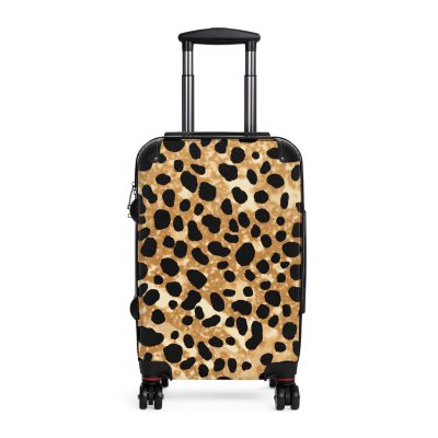 Leopard Print Suitcase - A stylish and versatile travel companion adorned with a captivating leopard print pattern for the fashion-forward explorer.