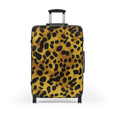 Leopard Print Suitcase - A stylish and versatile travel companion adorned with a captivating leopard print pattern for the fashion-forward explorer.