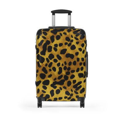 Leopard Print Suitcase - A stylish and versatile travel companion adorned with a captivating leopard print pattern for the fashion-forward explorer.