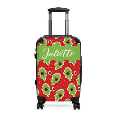 Custom Cute Ladybug Suitcase - A delightful travel accessory featuring adorable ladybug design, customized for the spirited explorer.