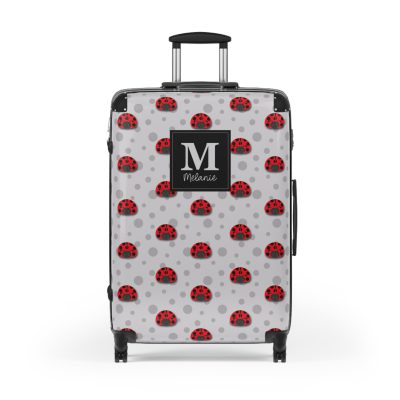 Custom Cute Ladybug Suitcase - A delightful travel accessory featuring adorable ladybug design, customized for the spirited explorer.