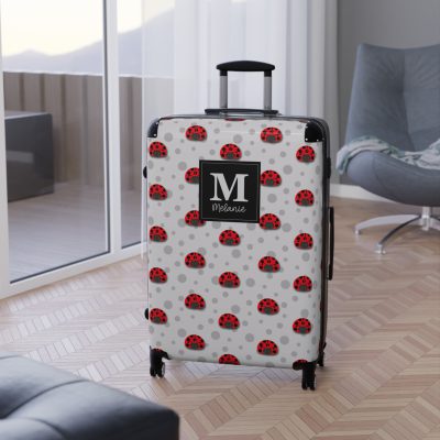 Custom Cute Ladybug Suitcase - A delightful travel accessory featuring adorable ladybug design, customized for the spirited explorer.