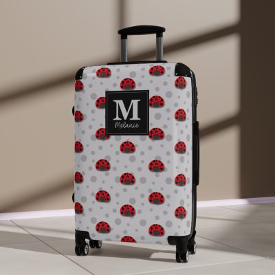 Custom Cute Ladybug Suitcase - A delightful travel accessory featuring adorable ladybug design, customized for the spirited explorer.