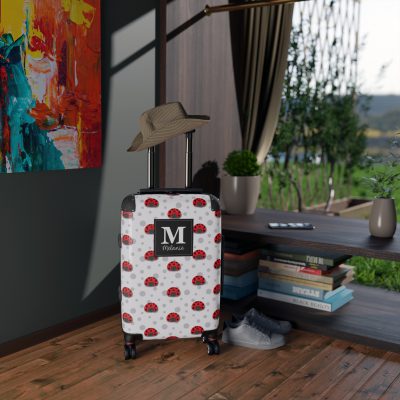 Custom Cute Ladybug Suitcase - A delightful travel accessory featuring adorable ladybug design, customized for the spirited explorer.