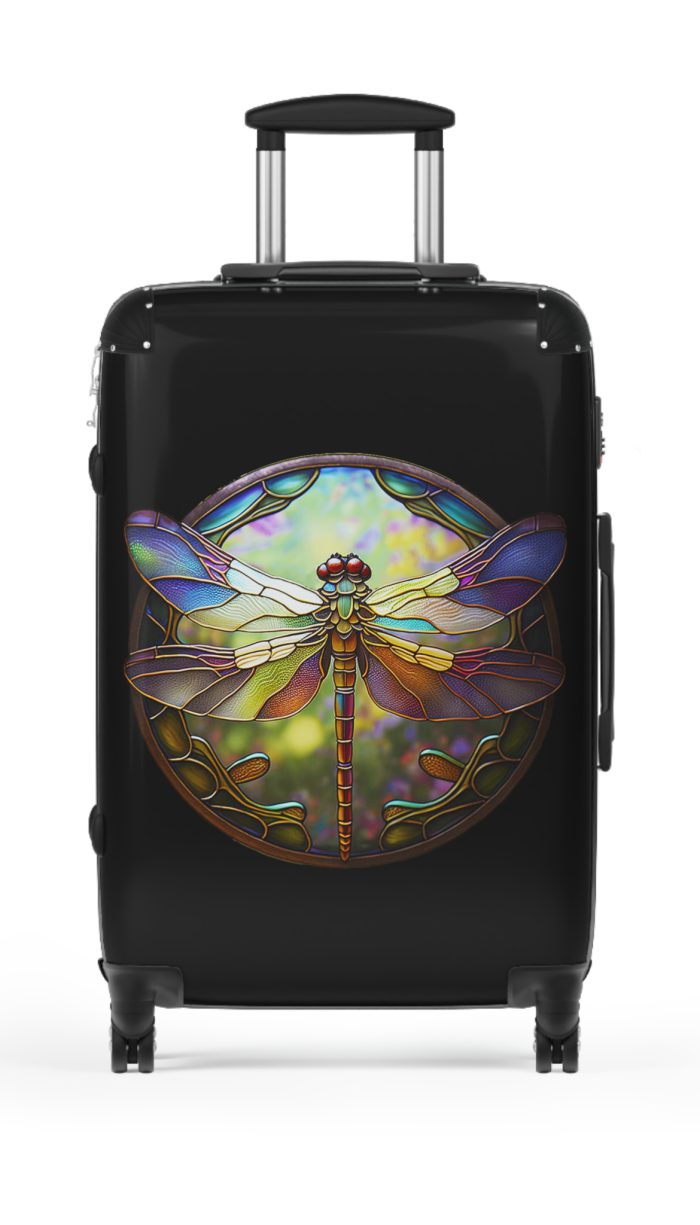 Dragonfly Suitcase - A chic travel essential adorned with delightful ladybugs, blending style and functionality for your journeys.