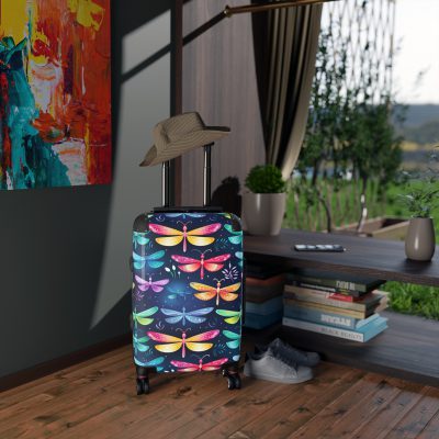 Dragonfly Suitcase - A stylish and practical travel essential adorned with intricate dragonfly motifs for a touch of wanderlust.