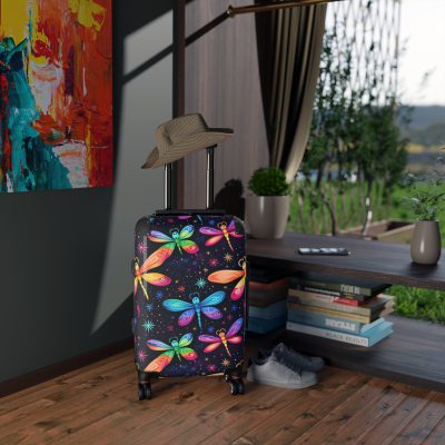 Dragonfly Suitcase - A stylish and practical travel essential adorned with intricate dragonfly motifs for a touch of wanderlust.