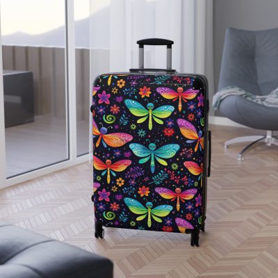 Dragonfly Suitcase - A stylish and practical travel essential adorned with intricate dragonfly motifs for a touch of wanderlust.