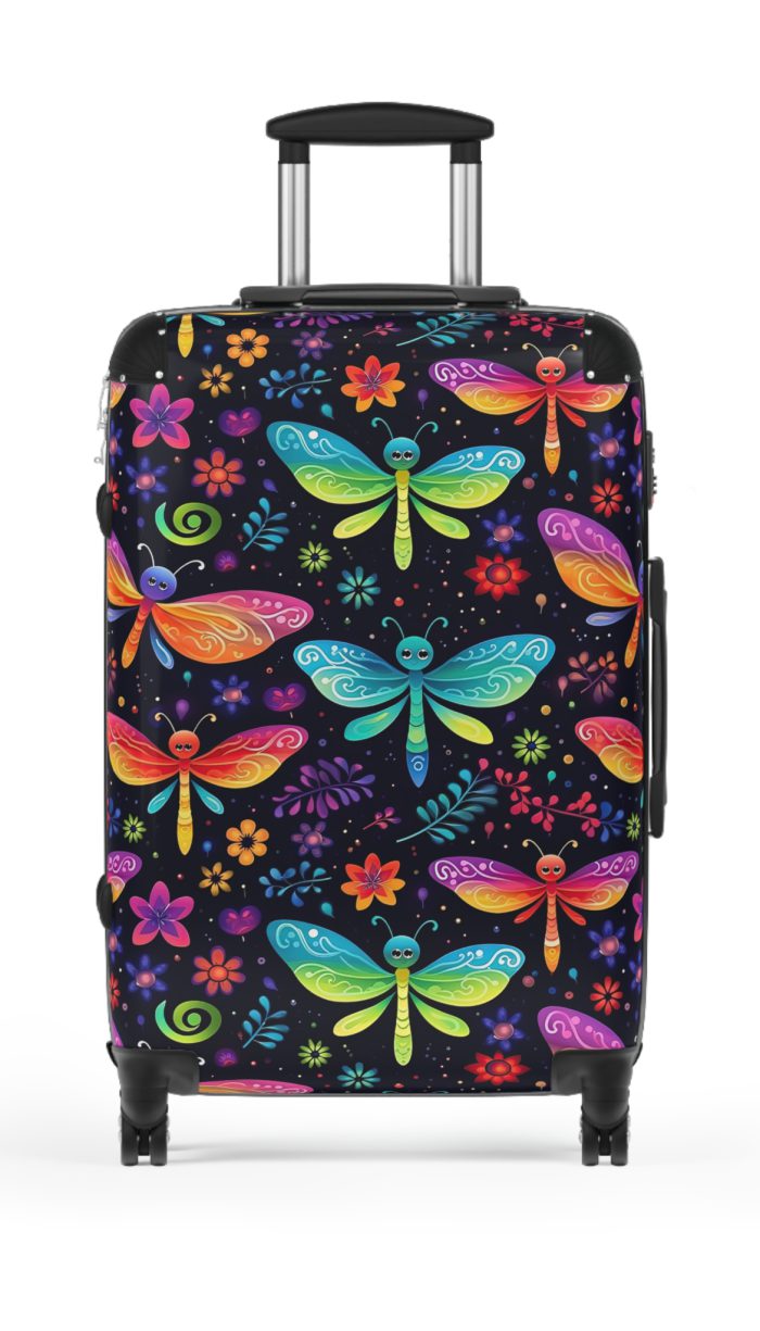 Dragonfly Suitcase - A stylish and practical travel essential adorned with intricate dragonfly motifs for a touch of wanderlust.