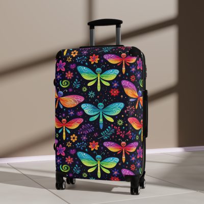 Dragonfly Suitcase - A stylish and practical travel essential adorned with intricate dragonfly motifs for a touch of wanderlust.