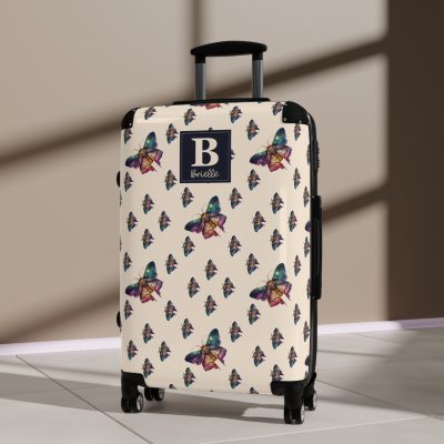 Mystical Moth Custom Suitcase - A bewitching travel companion adorned with ethereal moth motifs, seamlessly combining magic and practicality.