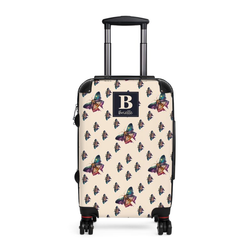 Mystical Moth Custom Suitcase - A bewitching travel companion adorned with ethereal moth motifs, seamlessly combining magic and practicality.