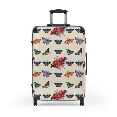 Mystical Moth Suitcase - A travel companion adorned with enchanting moth motifs, blending style with convenience for a magical journey.