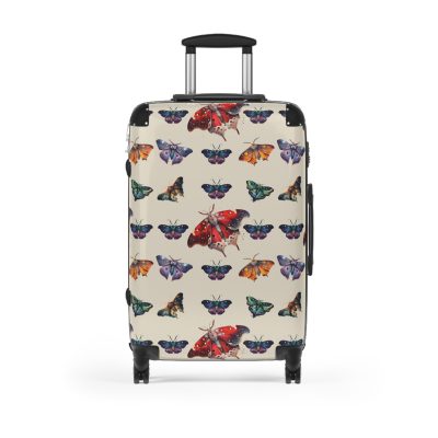 Mystical Moth Suitcase - A travel companion adorned with enchanting moth motifs, blending style with convenience for a magical journey.