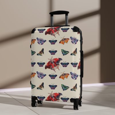 Mystical Moth Suitcase - A travel companion adorned with enchanting moth motifs, blending style with convenience for a magical journey.