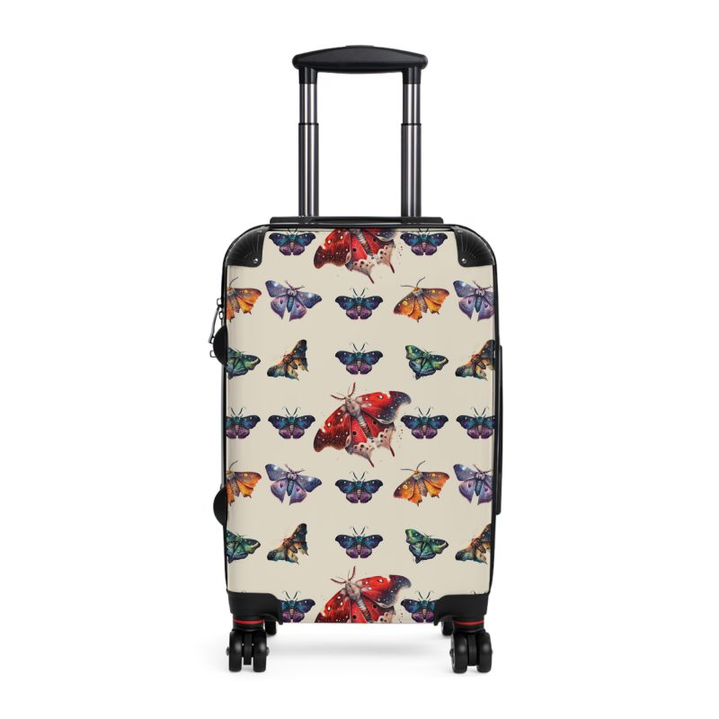 Mystical Moth Suitcase - A travel companion adorned with enchanting moth motifs, blending style with convenience for a magical journey.