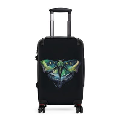 Mystical Moth Suitcase - A travel companion adorned with enchanting moth motifs, blending style with convenience for a magical journey.